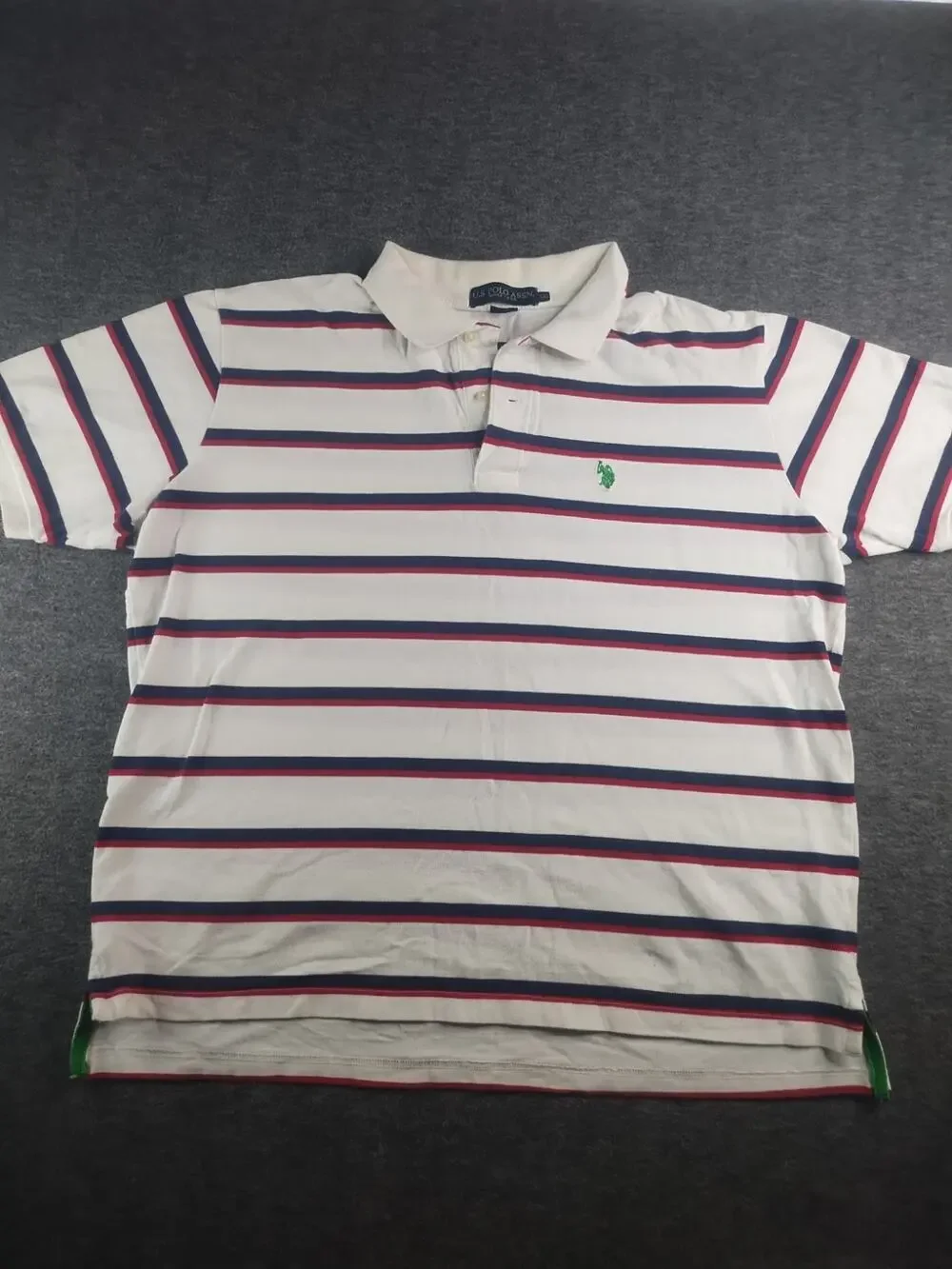 Vintage Polo Ralph Lauren Shirt Mens 2XL White Blue Red Striped Casual
